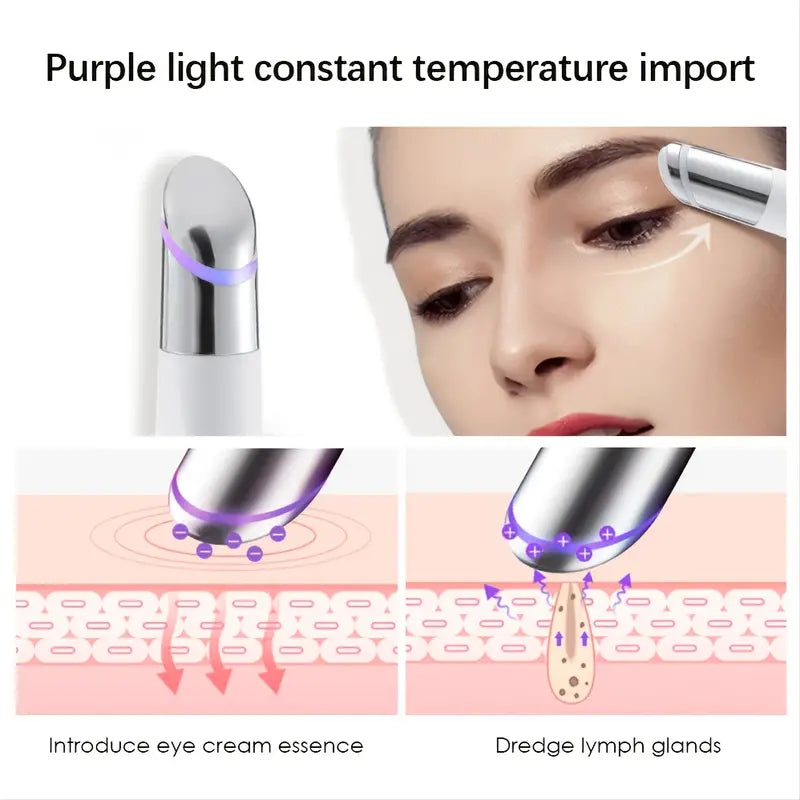 Portable Electric Eye Massager Lip Wrinkle Eye Cream To Better Nourish The Eye Skin, Electric Eye Massager IPL Three Tone LED Thermal