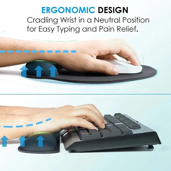 Ergonomic Mouse Pad, With Wrist Support, Comfortable Keyboard Wrist Rest, Keyboard Memory Foam Wrist Pad, Mouse Pad Set,