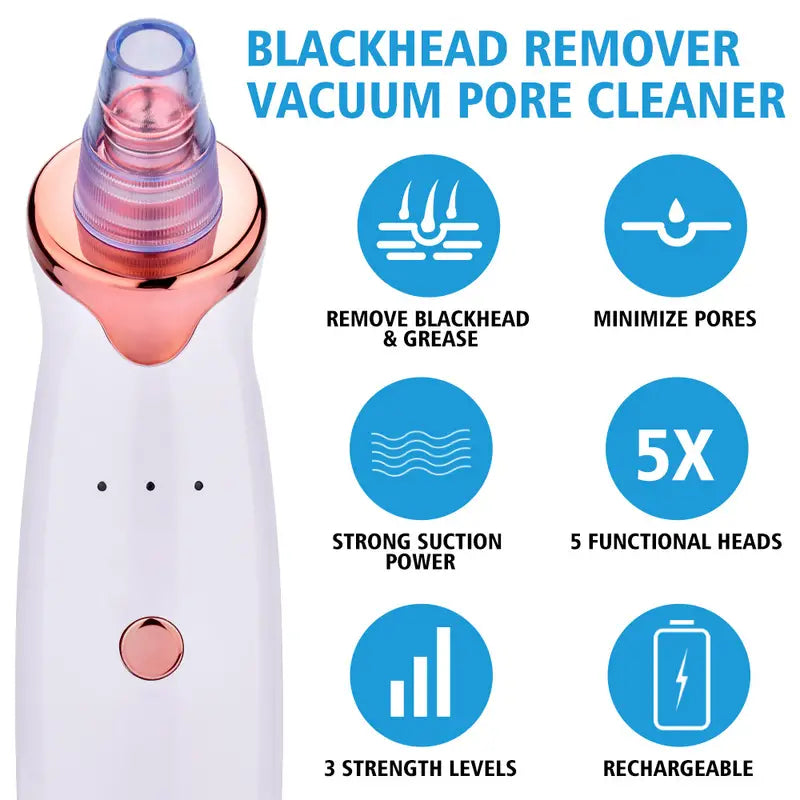 Blackhead Remover Pimple Acne Removal Blackhead Vacuum Tool Skin Care Pore Cleaner Mutifunctional