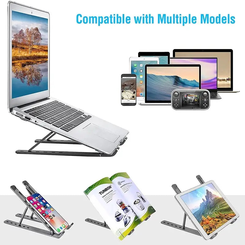 1pc Adjustable Plastic Laptop Stand For Macbook Computer PC IPad Tablet Table Support Notebook Stand Cooling Pad Laptop Holder Base Accessories