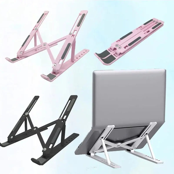 1pc Adjustable Plastic Laptop Stand For Macbook Computer PC IPad Tablet Table Support Notebook Stand Cooling Pad Laptop Holder Base Accessories