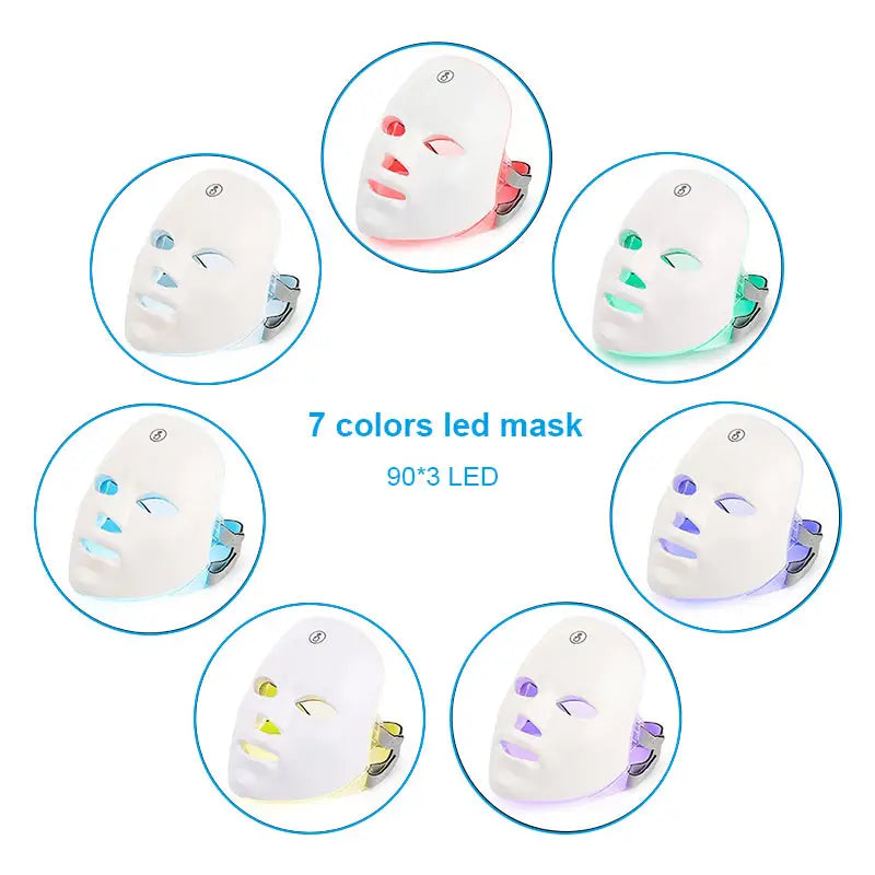 LED Face Mask 7 Colors LED Facial Skin Care Mask Photon Beauty Device Skin Tightening LED Lights For Beauty Salon At Home