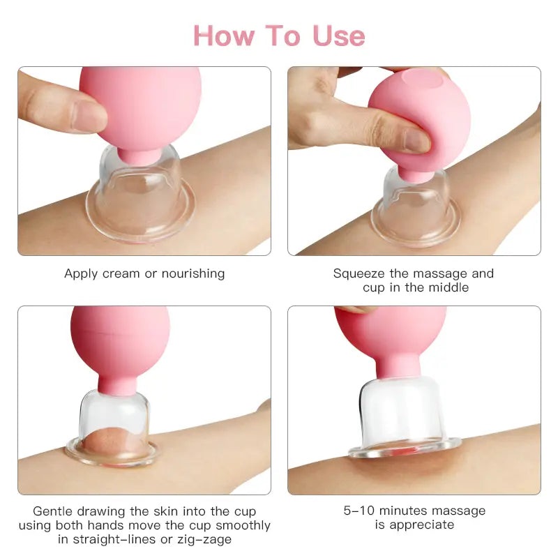 Rubber Face Massager Vacuum Cupping Face Skin Lifting Facial Cups Anti Cellulite Cup Anti-Wrinkle Cupping Therapy Facial Tool