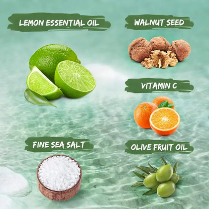 Lemon Body Scrub Natural Organic Dead Sea Salt Exfoliation Moisturizes And Nourishes Hand Feet & Skin