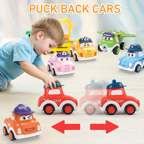 Toddler Pull Back Car Toys For 3 4 5 Years Old Boy Girl,6 Pieces Friction Powered Vehicles Push And Go Mini Car Set