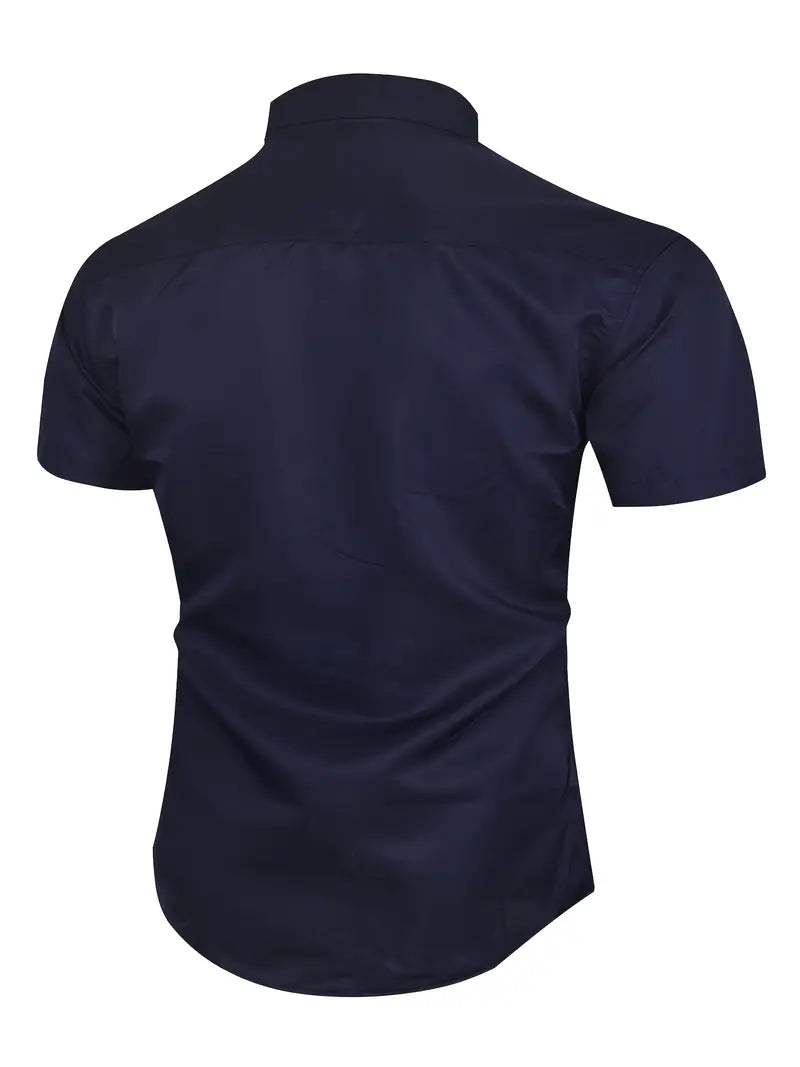 Business Formal Shirt Men's Short Sleeved Button Up Shirt