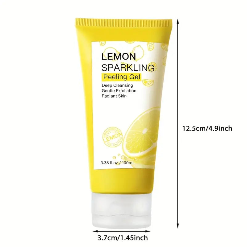 Lemon Sparkling Peeling Gel, Lemon Water And Sparkling Water Skin Purifying Exfoliater, Removes Dead Cells, Sebum Clear Pore Care, Soothing & Refreshing