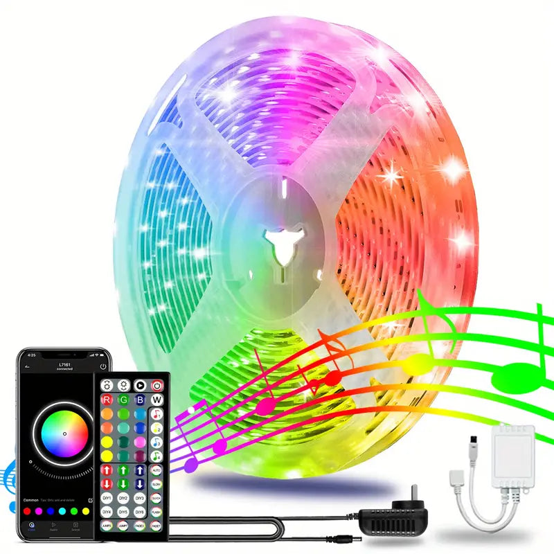 Transform Your Home with 100ft of Color-Changing LED Strip Lights - Smart App Control & Music Sync!