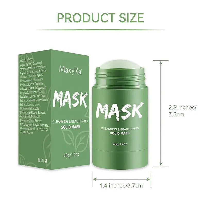 Green Tea Mask,Deep Cleanse Green Tea Mask,Green Mask Stick For Blackheads,Non-Porous Deep Cleansing Mask Pen