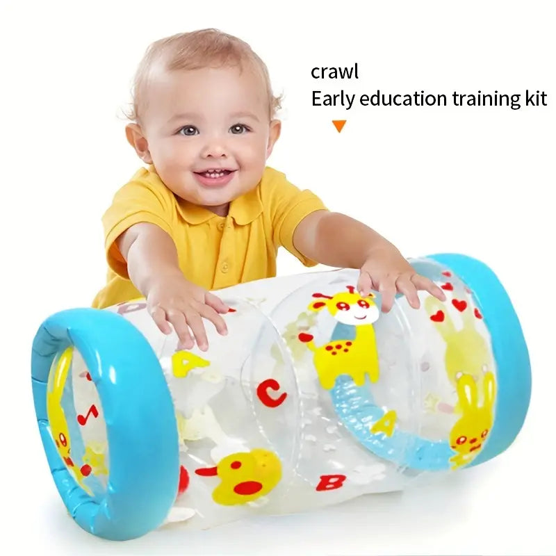 Baby Crawling Toys Encourage Crawling, Early Development Baby Activity Roller With Rattle And Ball, Fun Cute Animal Style To Help With Grand Motor Skill Development