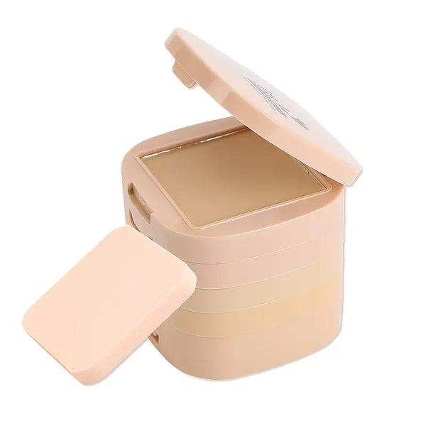 5-in-1 Loose Powder Compact: Brighten Skin Tone, Oil Control & Natural Nude Makeup Look!