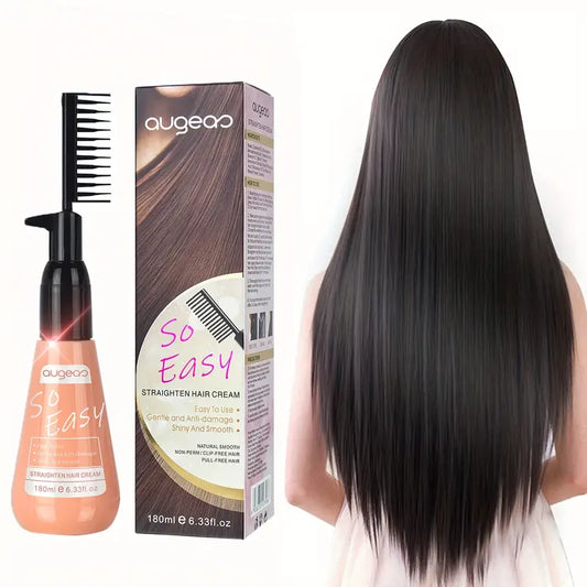 180ML Hair Straightening Cream with Comb - Get Smooth, Frizz-Free Curls in Minutes!