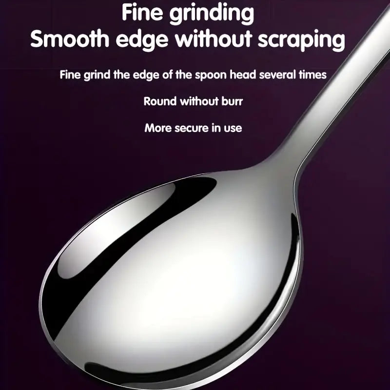 5pcs Stainless Steel Spoon, Soup Spoons, Meal Bibimbap Soup Spoon