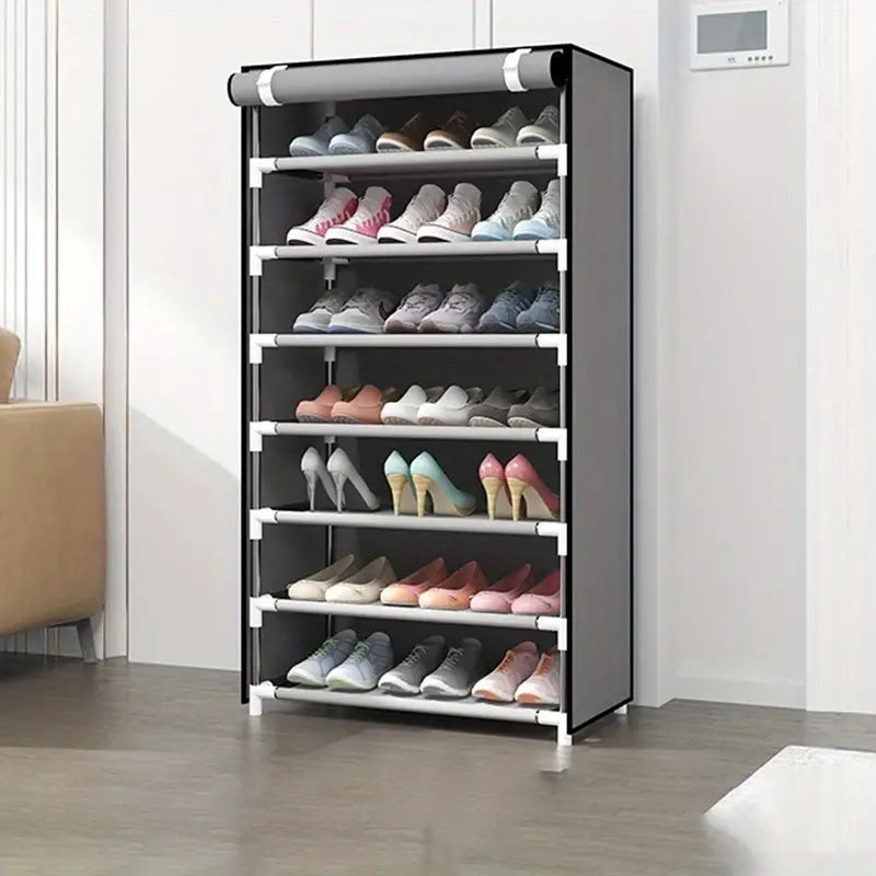 1pc Shoe Rack, Dustproof Shoe Cabinet, Multi-layer Simple Shoes Storage Rack For School Dormitory, Easy To Assemble, Free Standing Shoe Shelf
