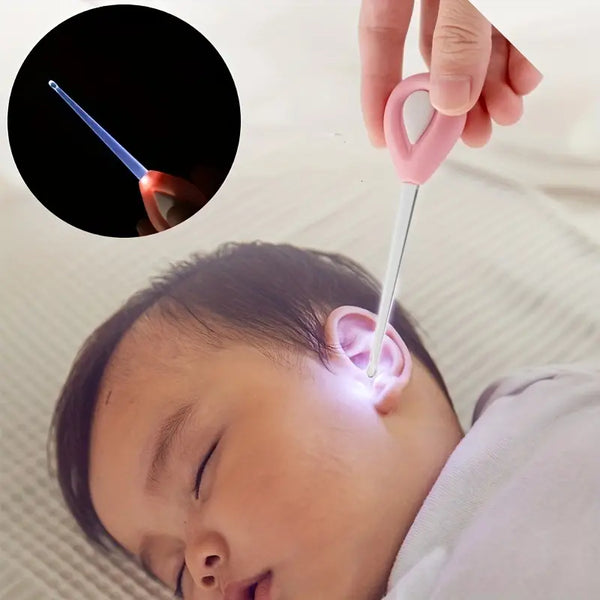 Children Baby Luminous Ear Spoon With Light, Baby Soft Ear Spoon