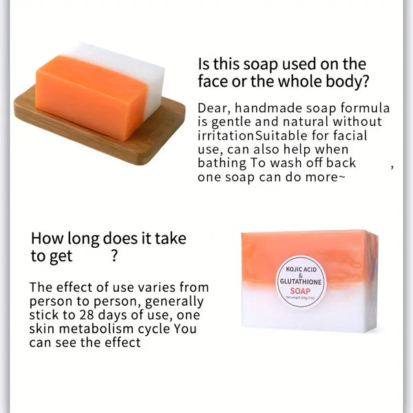 100g Facial Cleansing Handmade Soap, With Glutathione Kojic Acid Effective Deep Cleansing Blackhead & Acne, Oil Control, Moisturizing Bar Soap