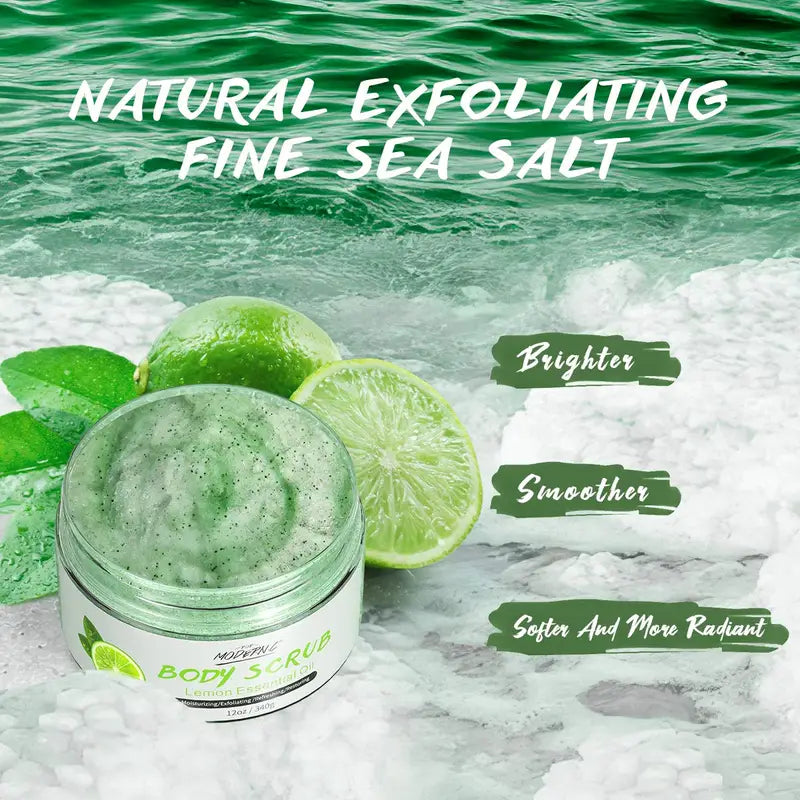 Lemon Body Scrub Natural Organic Dead Sea Salt Exfoliation Moisturizes And Nourishes Hand Feet & Skin