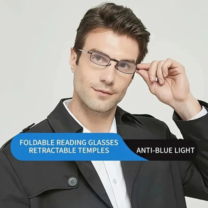 Metal Folding Blue Light Blocking Reading Glasses