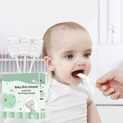 60pcs/set Baby Gauze Toothbrush, Baby Oral Cleaning Brush, 100% Medical Brush Head Paper Stick, Gentle And Soft Tongue Cleaning Brush