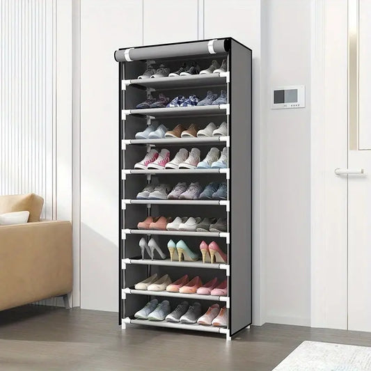 1pc Shoe Rack, Dustproof Shoe Cabinet, Multi-layer Simple Shoes Storage Rack For School Dormitory, Easy To Assemble, Free Standing Shoe Shelf