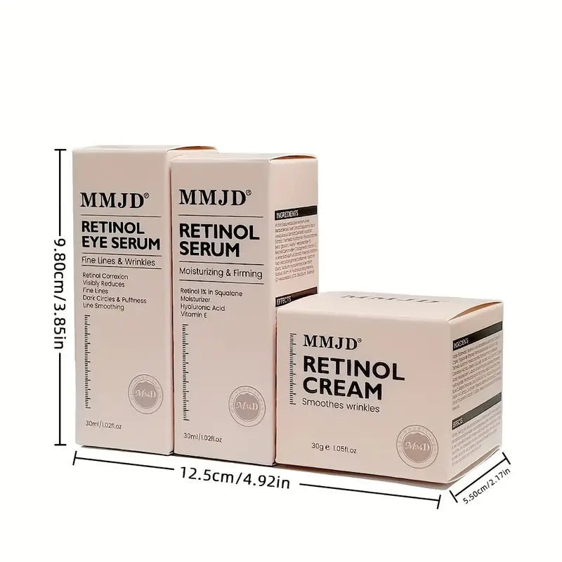 1 Set Retinol Face Cream, Retinol Face Serum, Retinol Eye Serum, Daily Skin Care Retinol Set