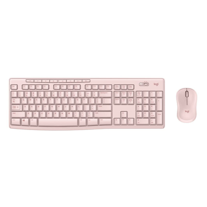 Logitech Wireless Keyboard and Mouse Combo for Windows, 2.4 GHz Wireless, Compact Mouse, Rose S