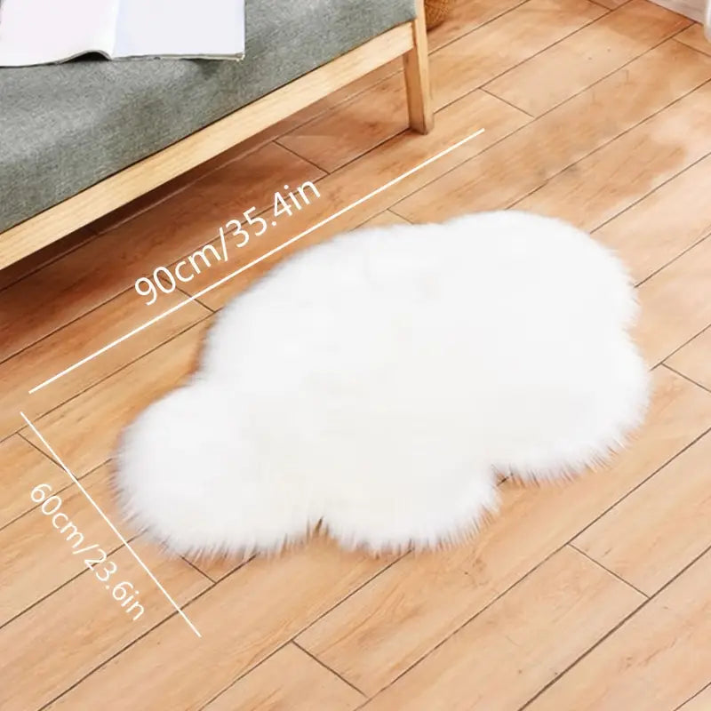Luxurious Cloud-Shaped White Plush Area Rug - Perfect for Living Room, Bedside, and Sofa Floors!