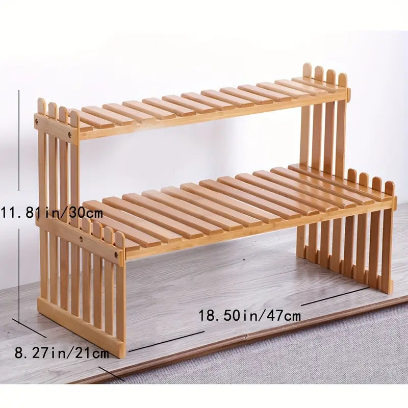 1 Set, Multi-layer Solid Wood Small Flower Stand, Office Tabletop, Nan Bamboo Plant Stand, Simple Succulent Potting Stand, Balcony Shelf