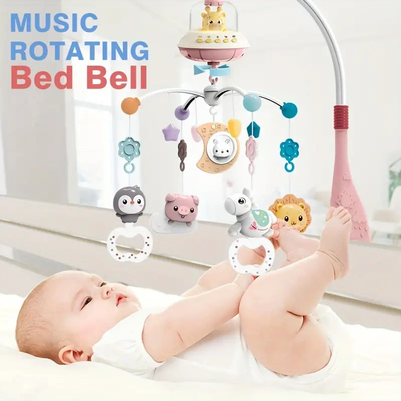 Newborn Mobile Quack Toy For 0 To 12 Month Old Baby, Music Education Toy Rotary Bed Ringtone, Baby Bed Remote Control Interactive Toy