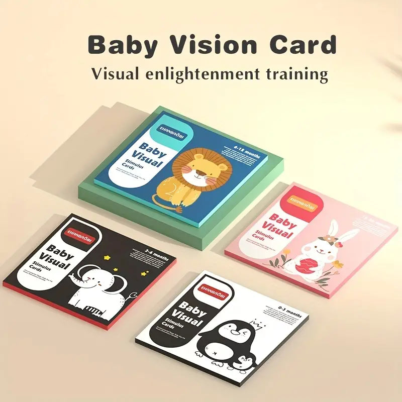 4 Sets Flash Cards Baby Visual Stimulation Cards, 0-3-6-12-36 Months Baby Toys, 0-3 Months Infant Newborn Tummy Time Toys,