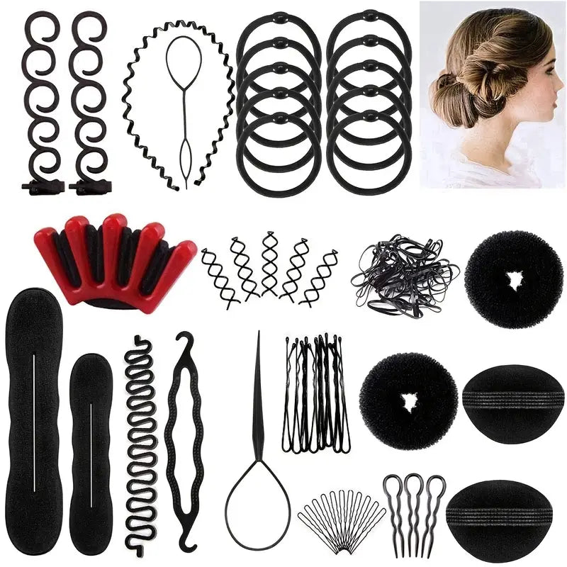 29 Pcs Hair Styling Set - Create Magic Braids in Seconds with This Hairdresser Kit!