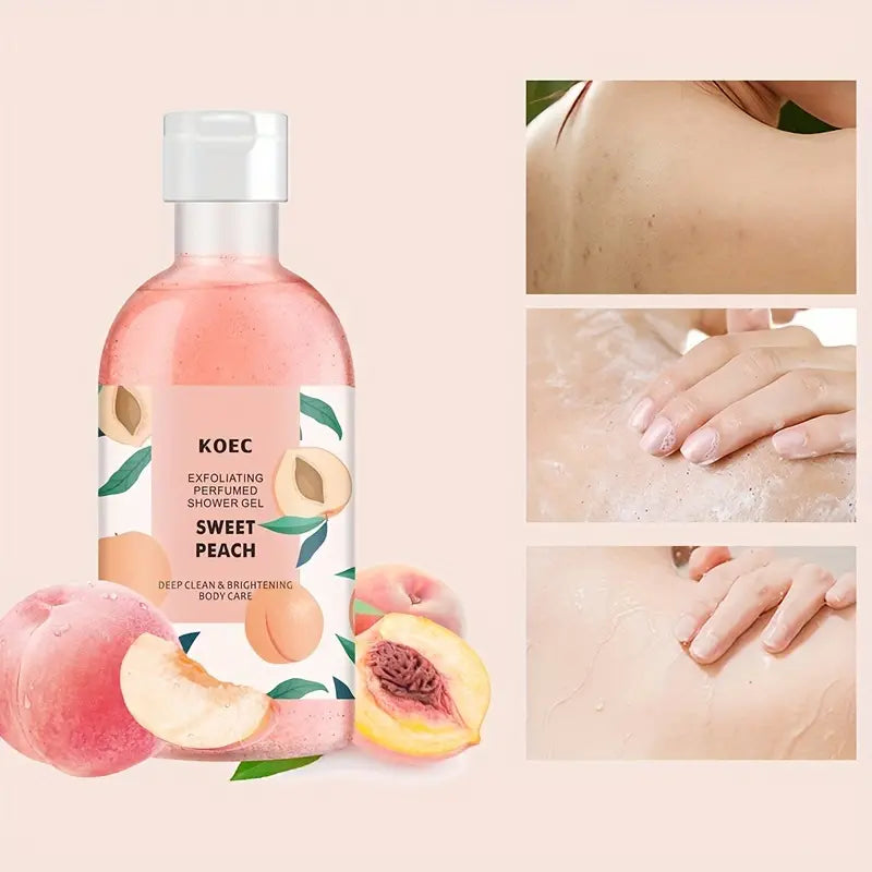 400 Ml Peach Cleaning Fragrance Shower Gel For Women And Man Body Wash For Dry Skin With Soothing, Rich Emollients, Long Lasting Fragrance
