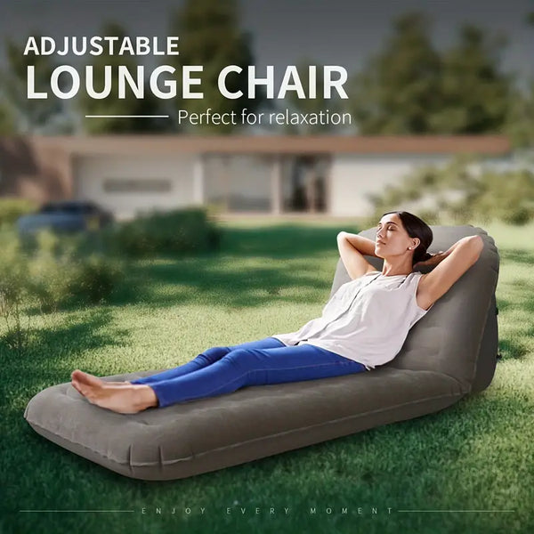 1pc Fast Infaltable Air Sofa Bed For Tent Outdoor Activity, Adjustable Lounge Chair To Watch TV & Play Video Games, Adjustable Backrest Inflatable Recliner