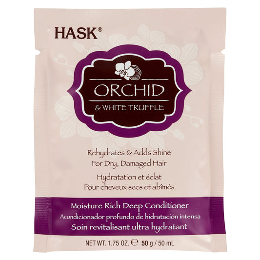 Hask Orchid & White Truffle Moisture Rich Sulfate-Free Deep Conditioner with Woody Floral Scent, 1.75 oz, Travel Size