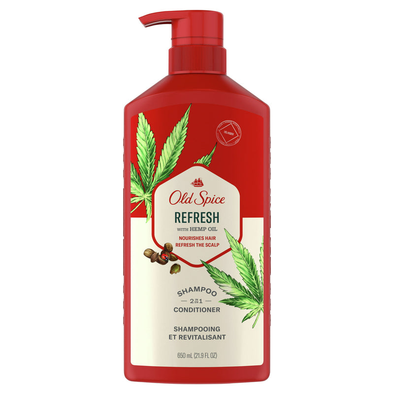 Old Spice Refresh 2 in 1 Shampoo Conditioner, All Hair Types, Hemp Seed