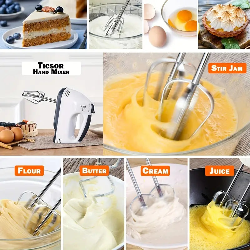 1pc Electric Hand Mixer, 7-Speed Hand-Held Egg Beater Whisk Breaker, Electric Mixer