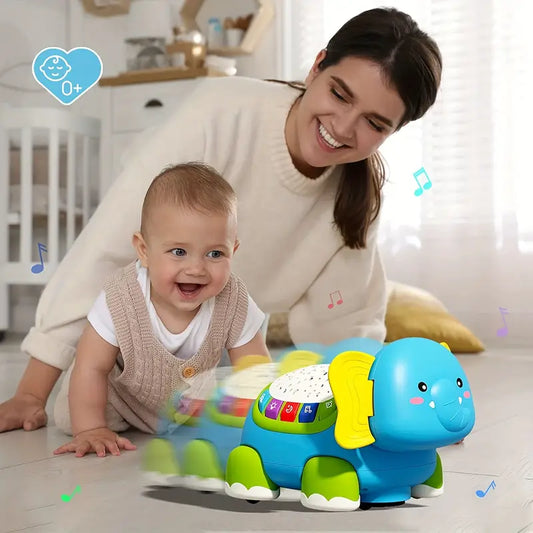 Baby Crawling Toys Elephant Musical Light Up Baby Toys For 6 To 12 Months,Infant Toy