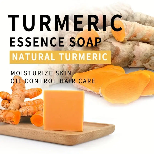 100g Natural Turmeric Facial Soap, Turmeric Exfoliates Body Handmade Soap, Cleansing Acne, Black Spots, Blackhead, Moisturizing And Refining Pores