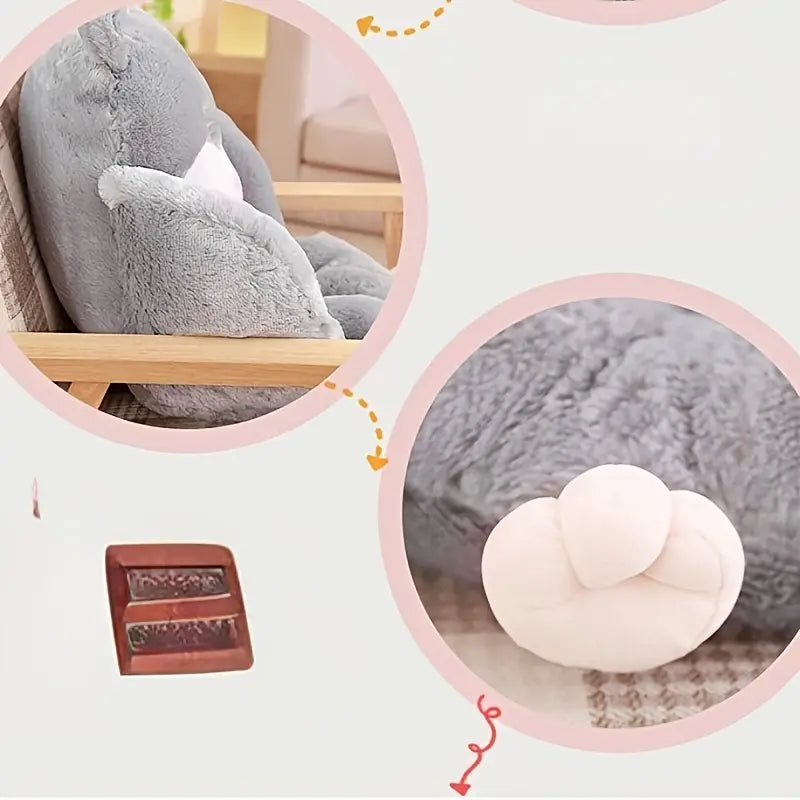 Cute Seat Cushion Hamster Shape Lazy Sofa, Cozy Warm Skin-Friendly Plush Office Chair Pads, Integrated Thickened Reading Pads