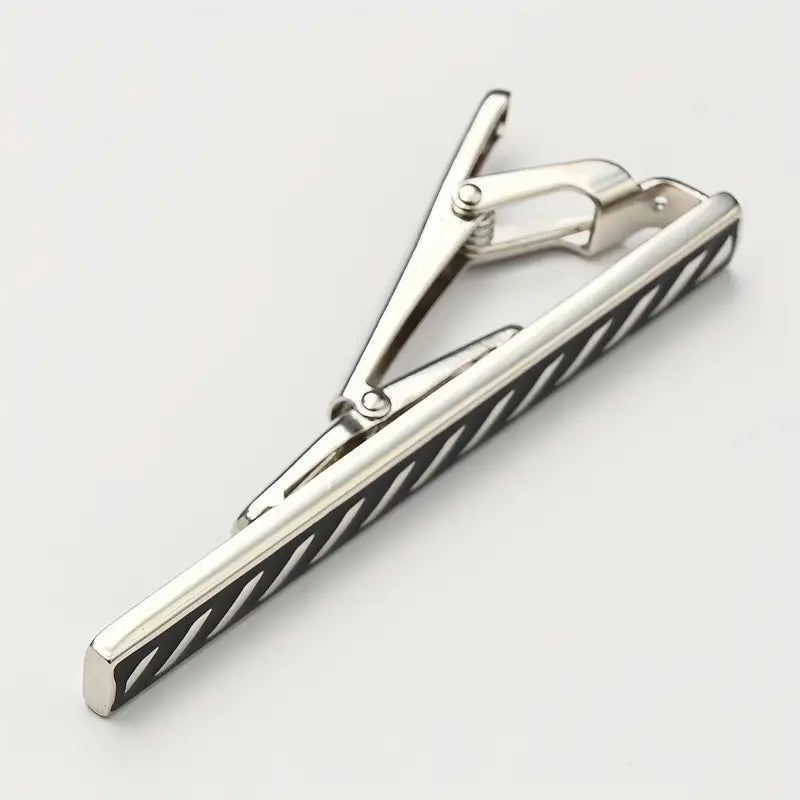 1pc Copper Metal Material Simple Style Striped Men's Tie Clip
