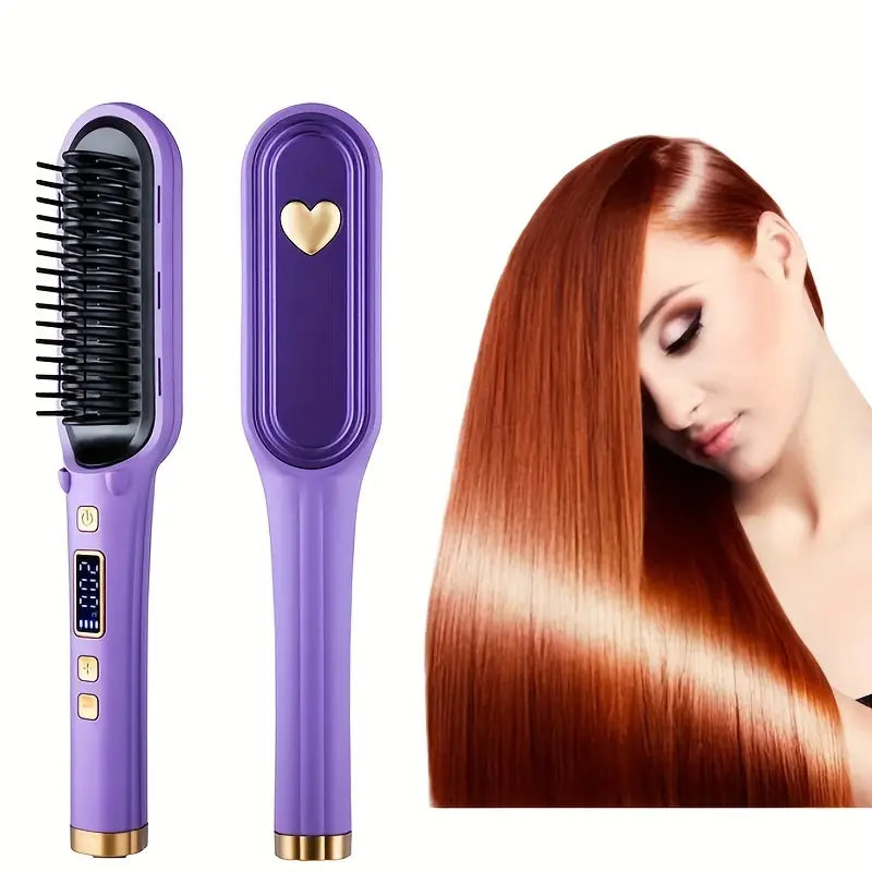 Professional Hair Styling at Home: Multifunction Negative Ion Hair Straightener, Curler, Heating Dryer & Hot Air Brush