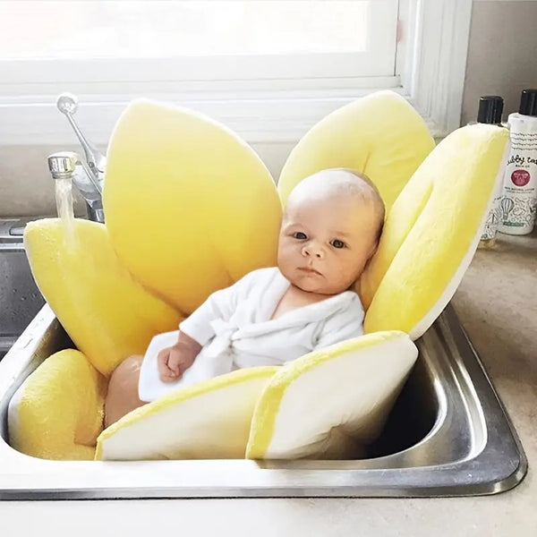 Cute Cartoon Sunflower Flower Mat , Baby Bath Pocket Cushion Bath Baby Safety Petal Pad Bath Mat For Baby Infant Toddler