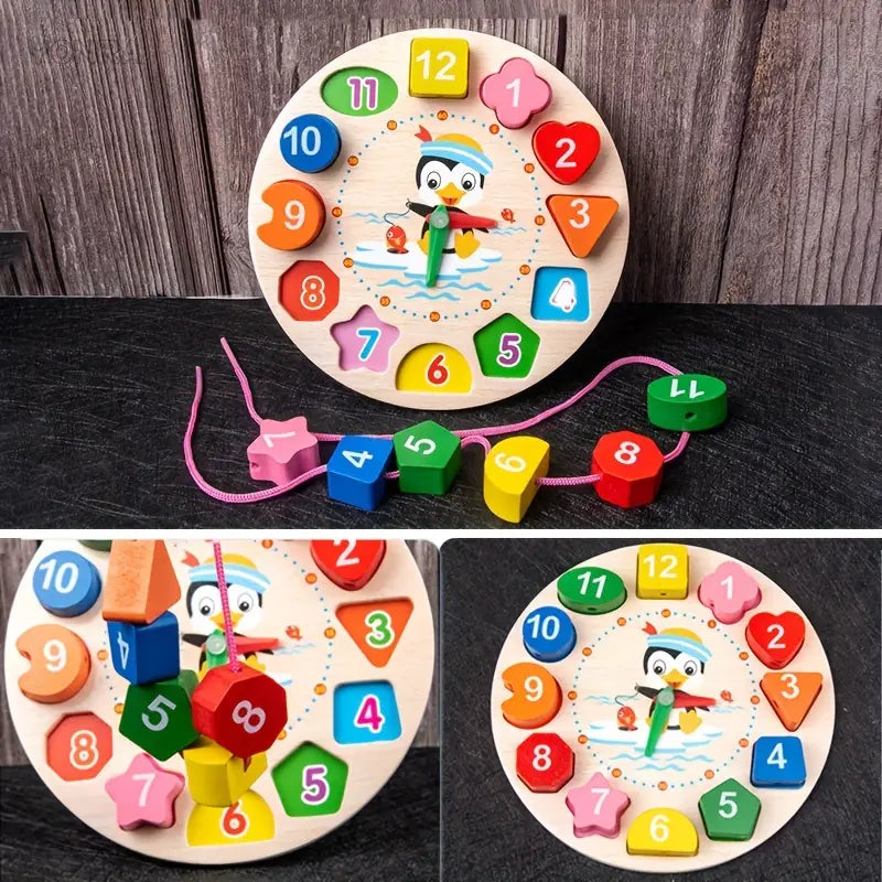 YONRA 9 In 1 Wooden Montessori Toys,Rattle Bell Beaded Rattle Drum Column Set,Musical Instruments,Early Childhood Education,toddler Toys,12 24 36 Months Baby