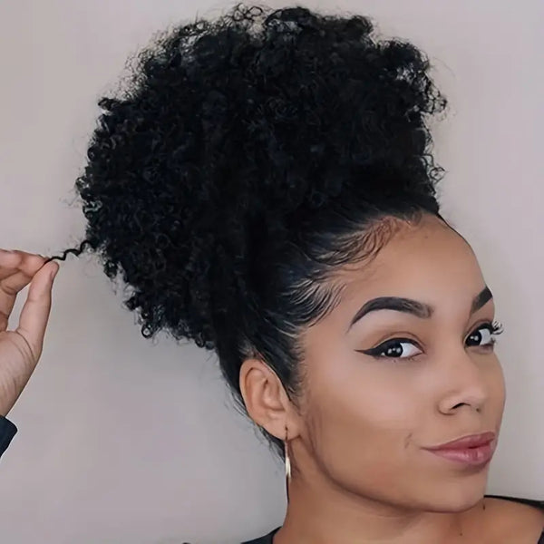 6in Afro Puff Hair Bun: Get Instant Volume & Curls with Clip-In Hair Extension Pieces