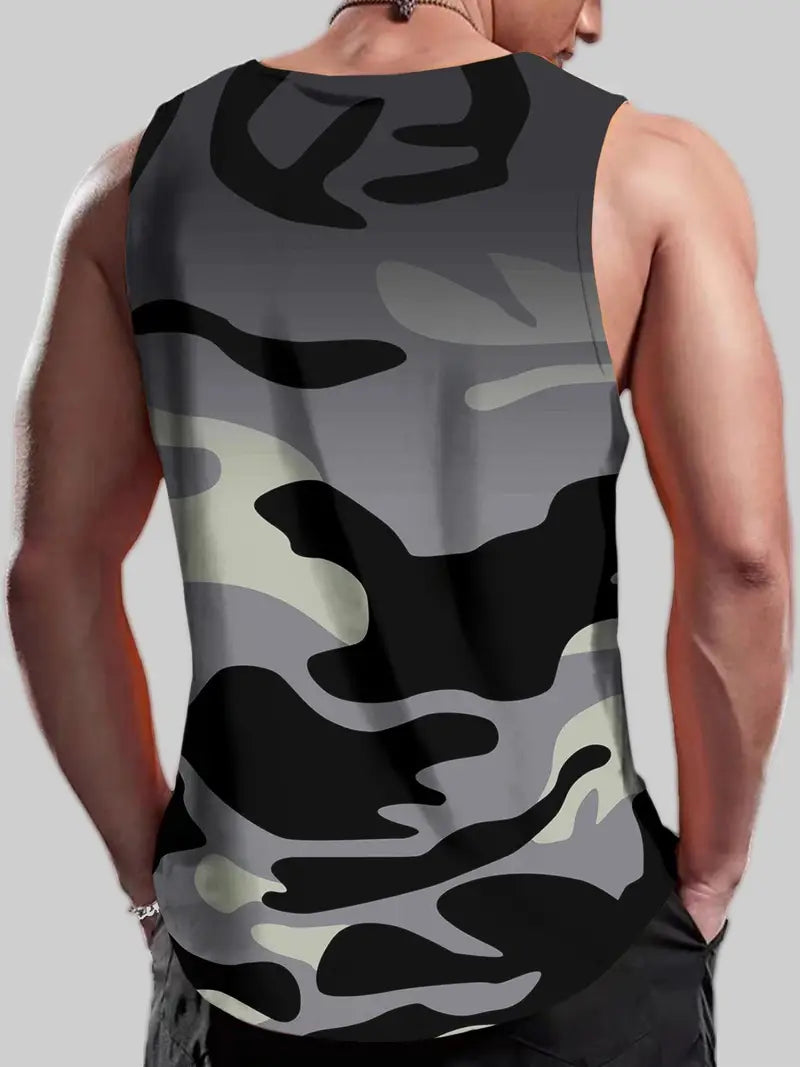 Number 23 Camouflage Tank Top, Men's Athletic Sports Wear, Running, Jogging, Hiking, For Summer Fall Spring