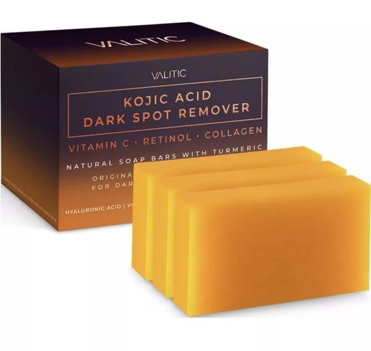 VALITIC Kojic Acid Dark Spot Remover Soap Bars with Vitamin C, Retinol, Collagen