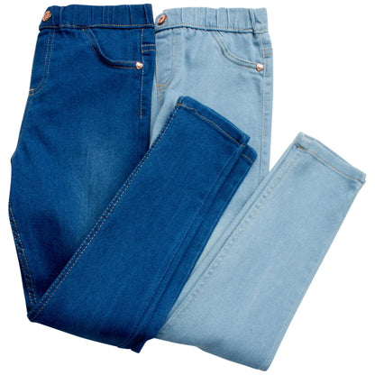 Nanette Lepore Girls' Jeggings - 2 Pack Super Stretch Denim Jeans Leggings (Big Girl)