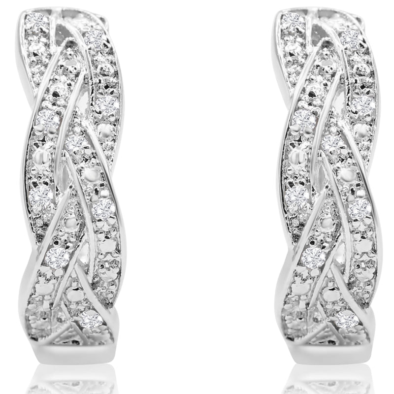 SuperJeweler 1/4 Carat Oval Shape Diamond Infinity Hoop Earrings for Women