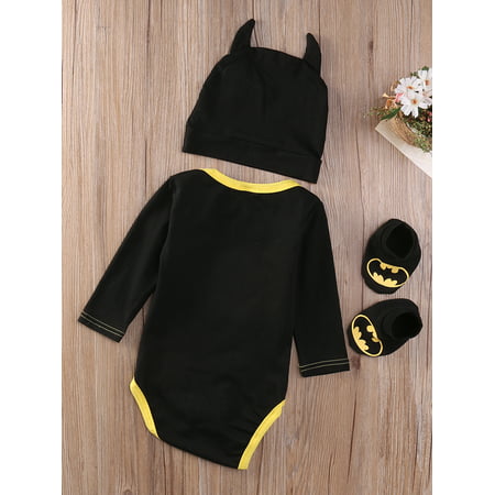 Newborn Toddler Baby Boys Clothes Romper Bodysuit Shoes Hat Batman