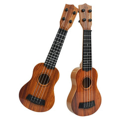 Feledorashia Deals Clearance Kids Guitar Ukulele 15 Inches, Musical Instrument for Toddler Ukulele, 4 Strings Guitar for Beginners Ukulele Toy, Brown